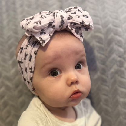 Leopard Bow Pattern Larger Bow Cable Knit Headband