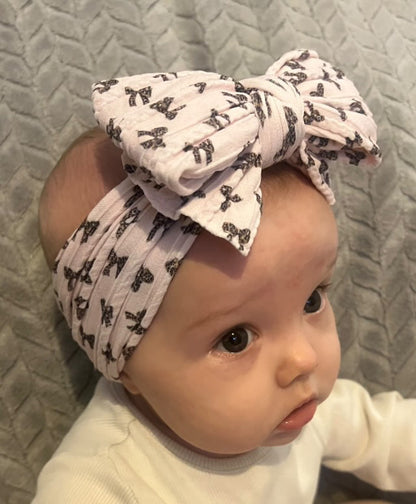 Leopard Bow Larger Bow Headband For Newborns to Toddlers - Image 2