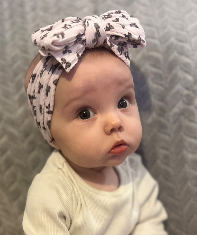 Leopard Bow Larger Bow Headband For Newborns to Toddlers - Image 3