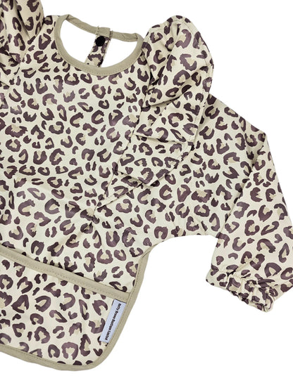 Leopard Print Baby Bib with Sleeves For 6-36 Months Old - Image 3