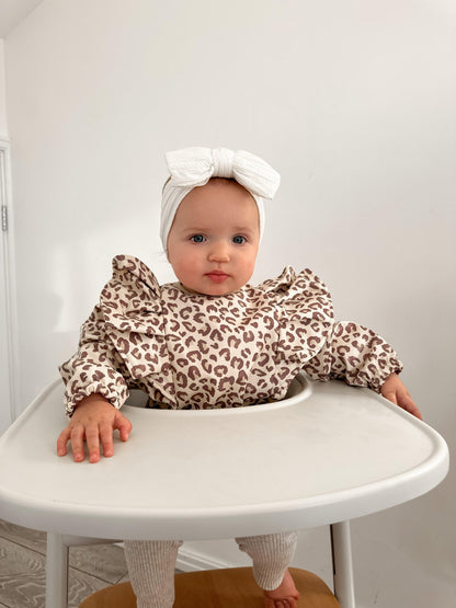 Leopard Print Baby Bib with Sleeves For 6-36 Months Old - Image 7