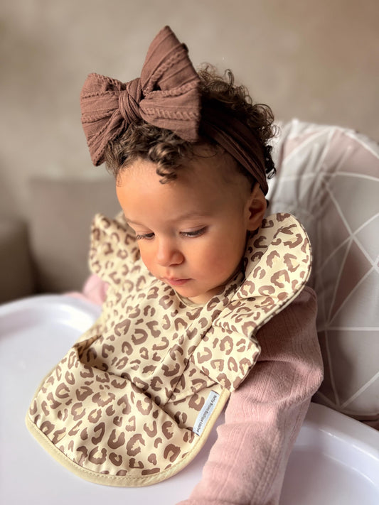 Leopard Print Waterproof Baby Bib For 6-18 Months old - Image 1