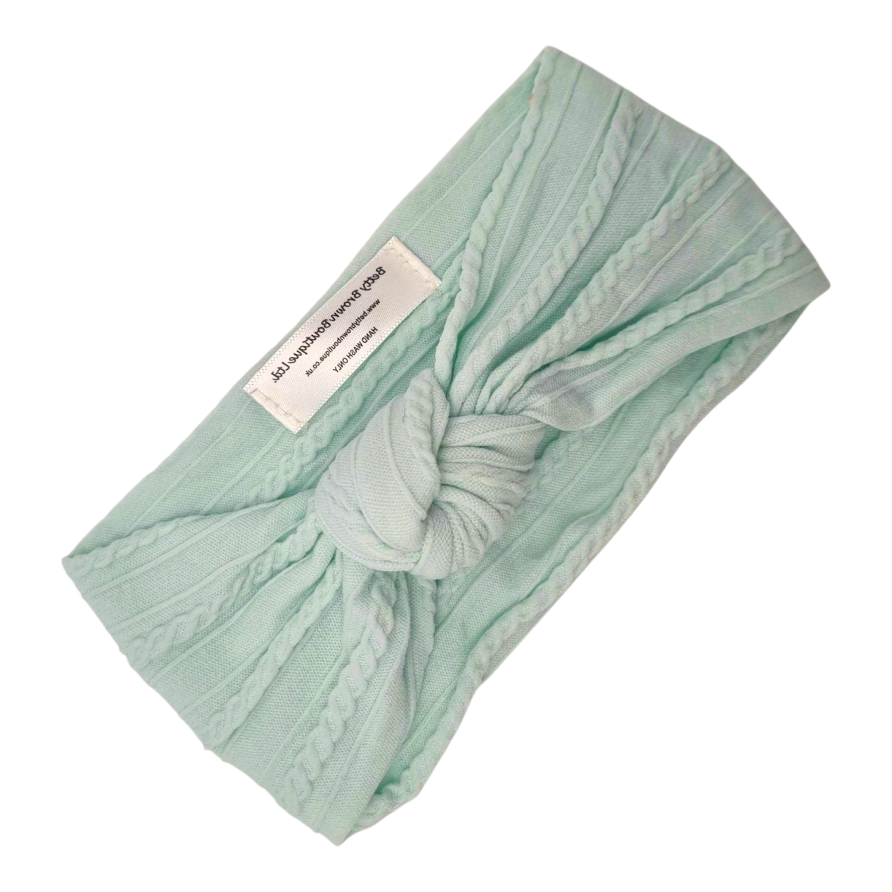 Light Aqua Green Knot Style Headband For Girls From Newborn - Image 1