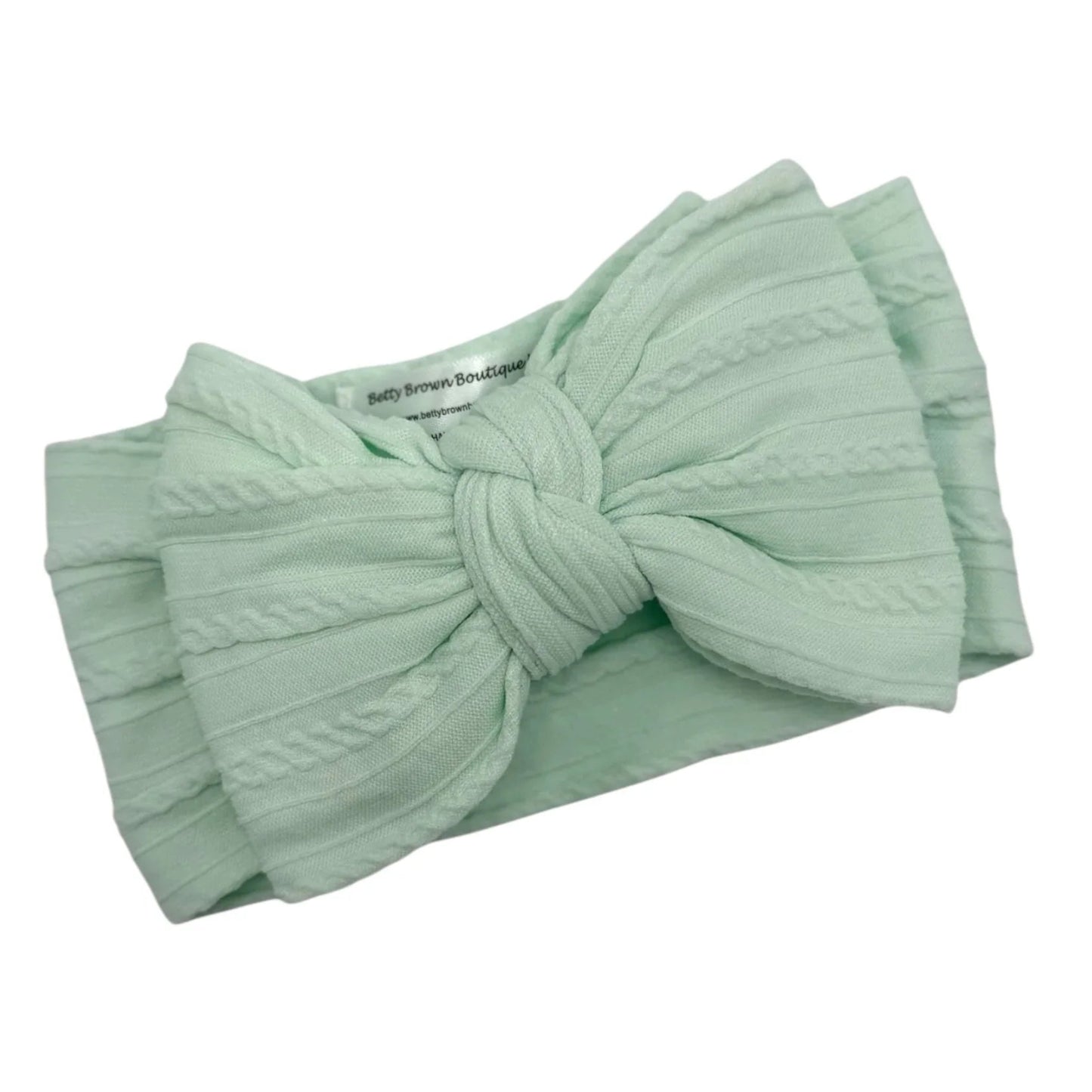 Light Aqua Larger Bow Headband For Newborns to 3 Years Old - Image 3
