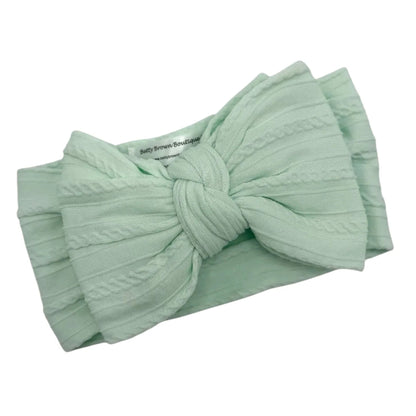 Light Aqua Larger Bow Headband For Newborns to 3 Years Old - Image 3