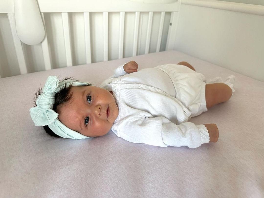 Light Aqua Smaller Bow Headband For Babies From Newborn - Image 2