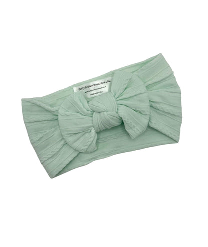 Light Aqua Smaller Bow Headband For Babies From Newborn - Image 3