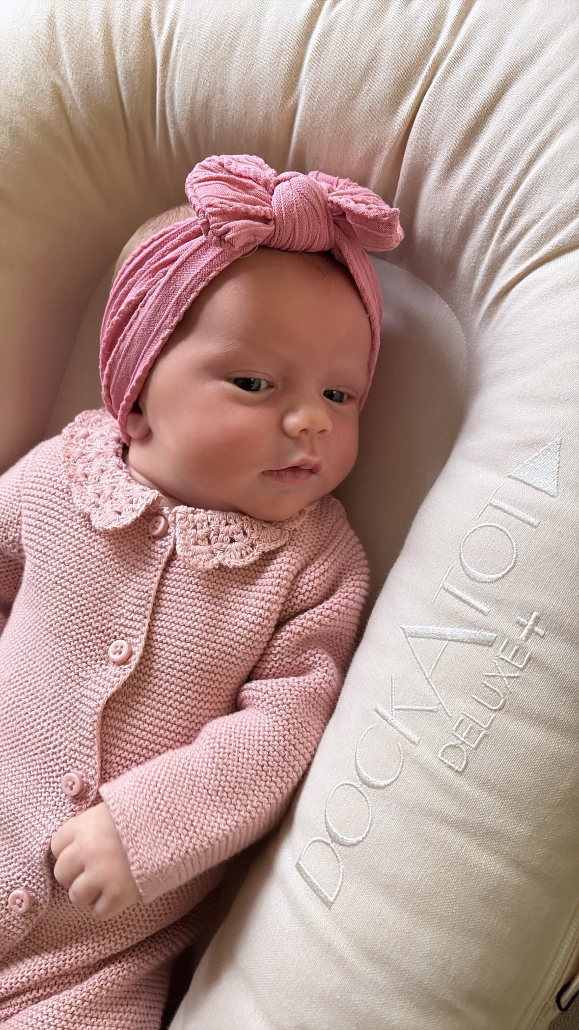 Light Berry Smaller Bow Headband Suitable For Baby Girls - Image 1