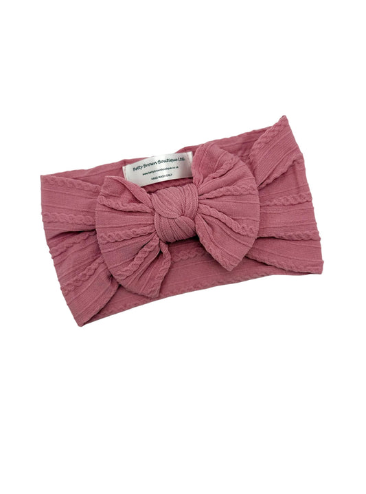 Light Berry Smaller Bow Headband Suitable For Baby Girls - Image 1