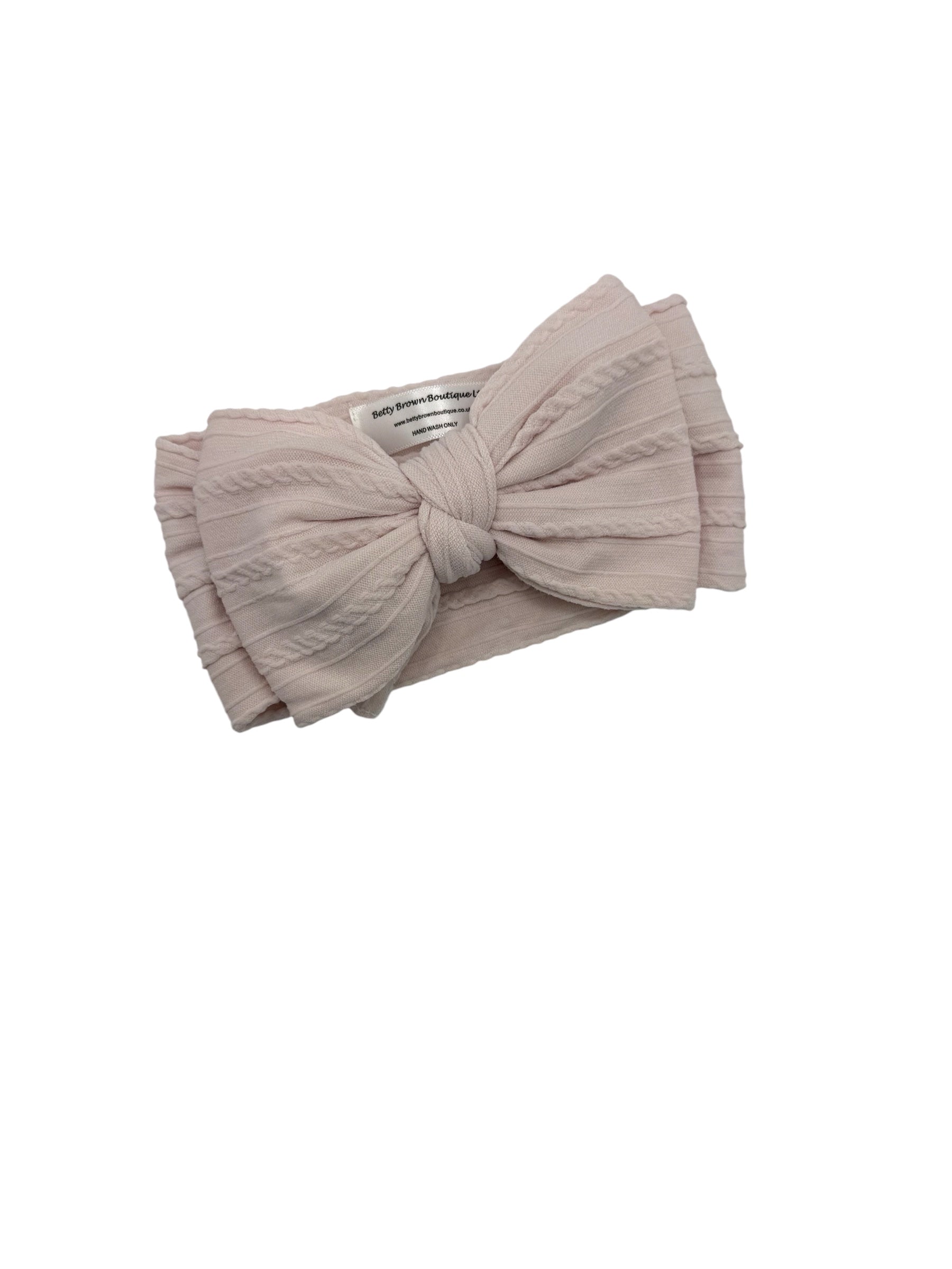 Mauve Larger Bow Headband Designed For Babies From Newborn - Image 2