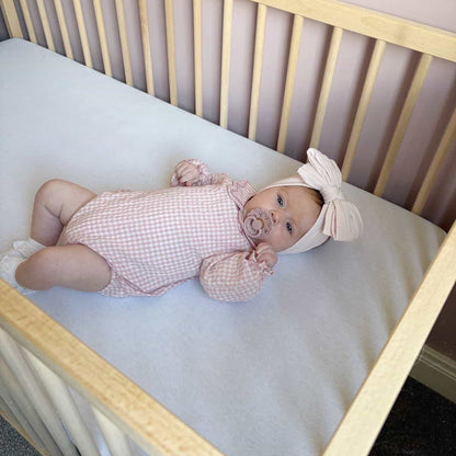 Mauve Larger Bow Headband Designed For Babies From Newborn - Image 5