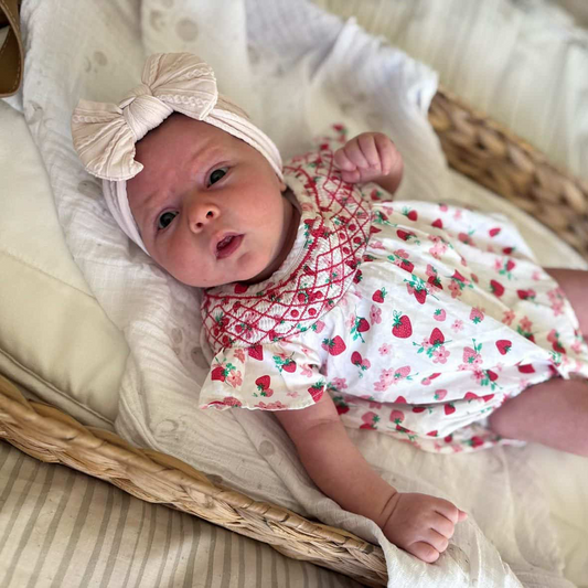 Mauve Smaller Bow Headband Suitable For Newborns to Toddler - Image 1