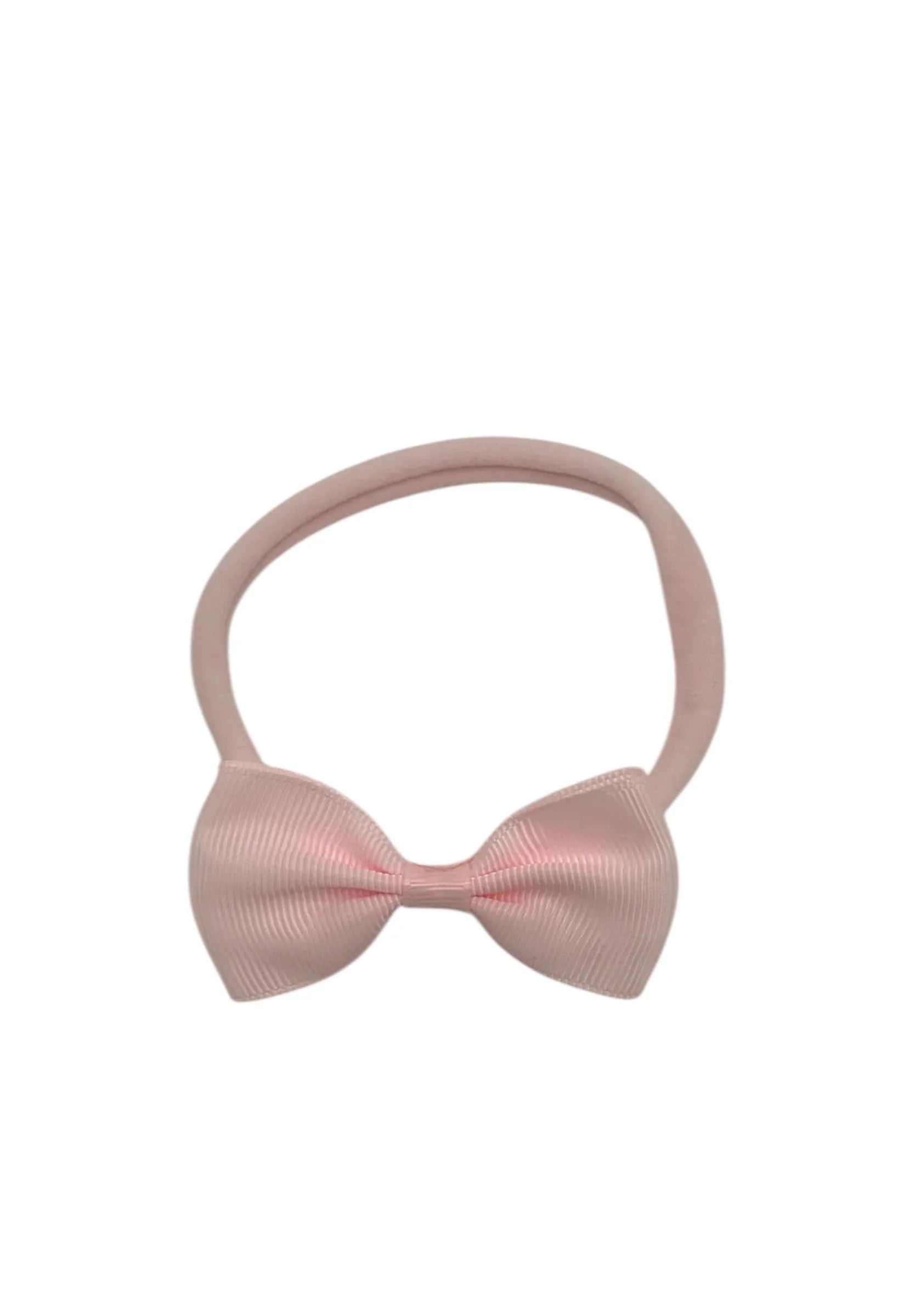Light Pink 2.5 inch Dainty Bow Headband For Girls From Newborn - Image 1