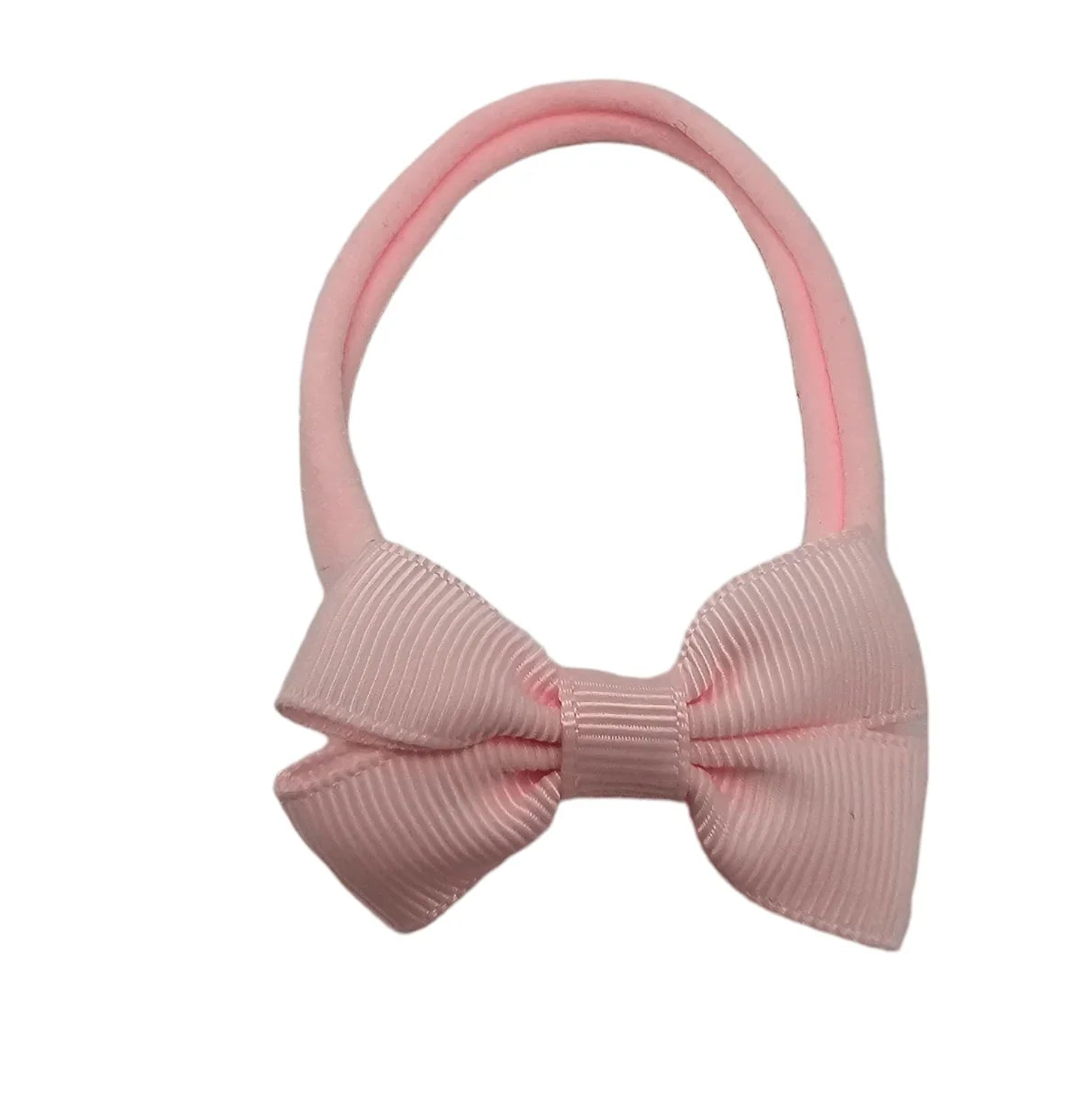 Light Pink 2 inch Double Bow Headband For Newborns to Age 3 - Image 2