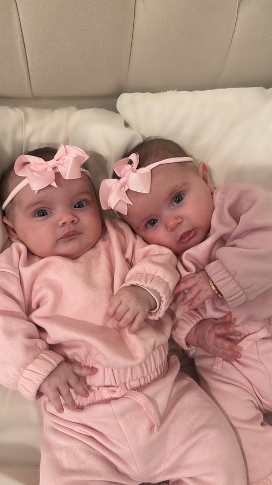 Light Pink 3 Inch Dainty Bow Headband For Girls From Newborn - Image 1