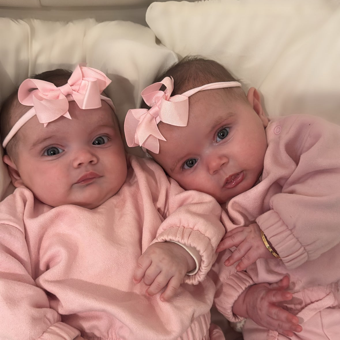 Light Pink 3 Inch Dainty Bow Headband For Girls From Newborn - Image 1