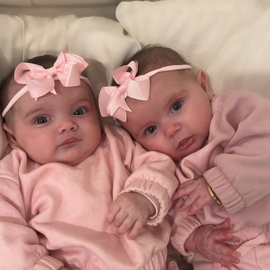 Light Pink 3 Inch Dainty Bow Headband For Girls From Newborn - Image 1
