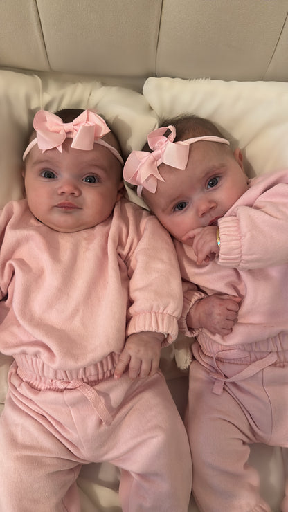 Light Pink 3 Inch Dainty Bow Headband For Girls From Newborn - Image 5