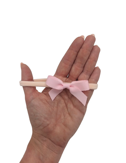 Light Pink 2.5 inch Bow Headband For Newborns to Toddlers - Image 3