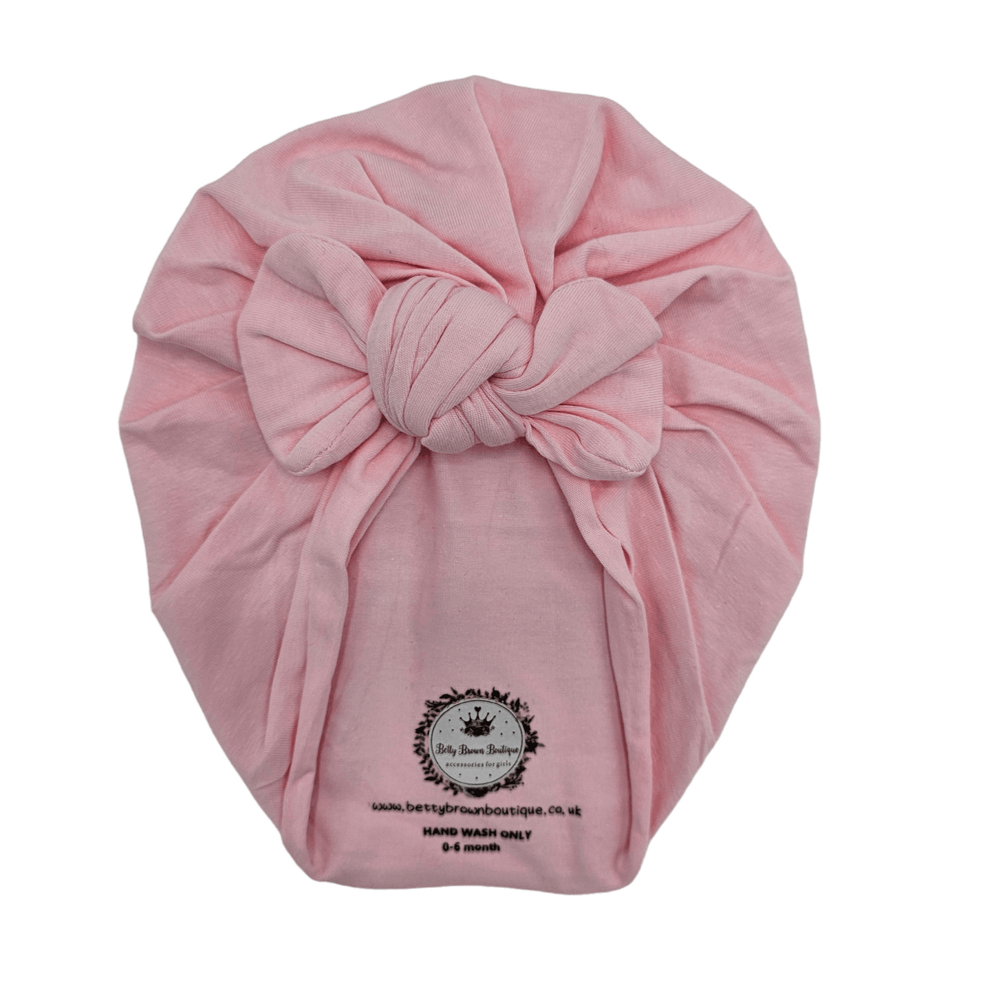 Light Pink Bow Turban Hat For Babies From Newborn to 6 Months - Image 2