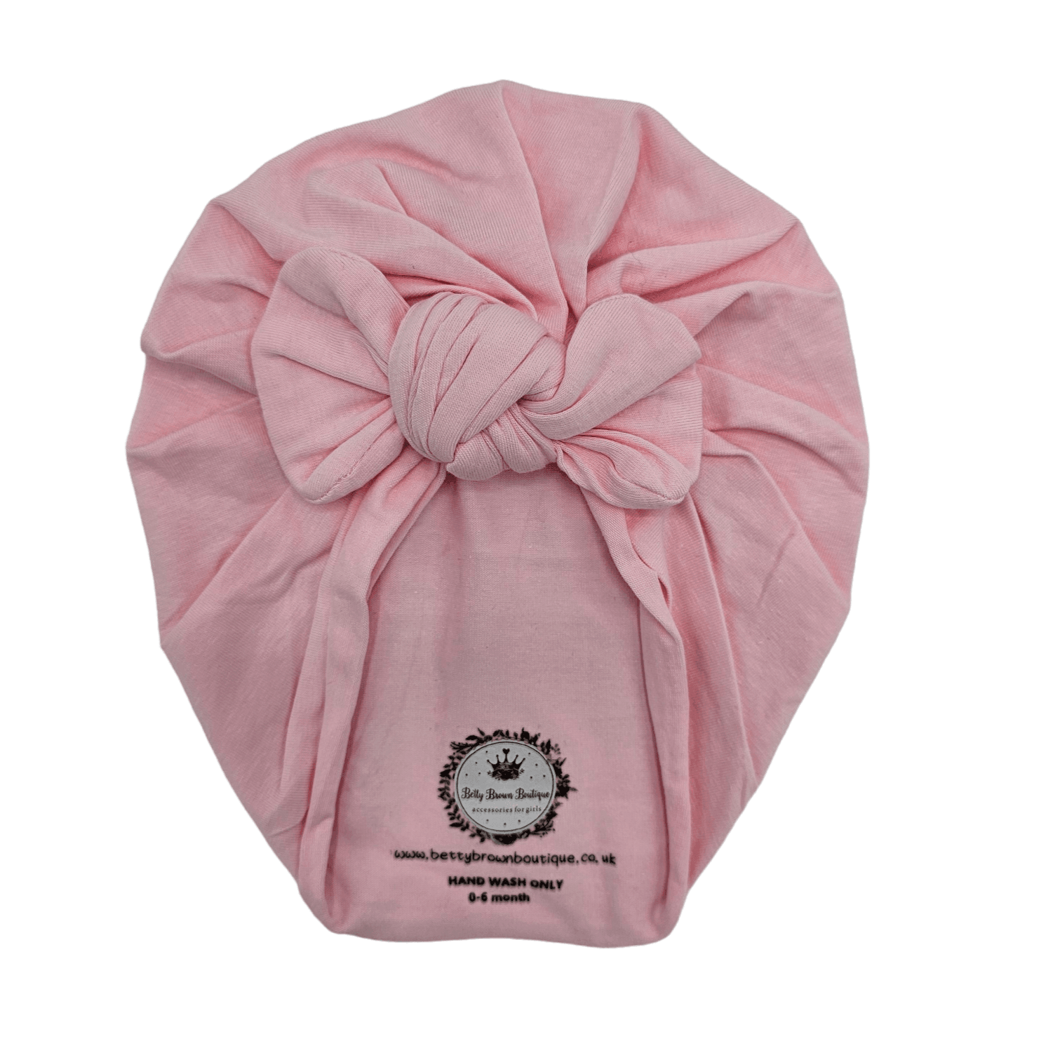 Light Pink Bow Turban Hat For Babies From Newborn to 6 Months - Image 2