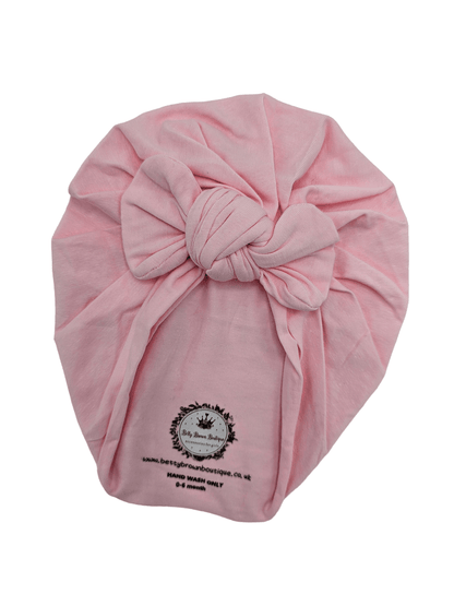 Light Pink Bow Turban Hat For Babies From Newborn to 6 Months - Image 4
