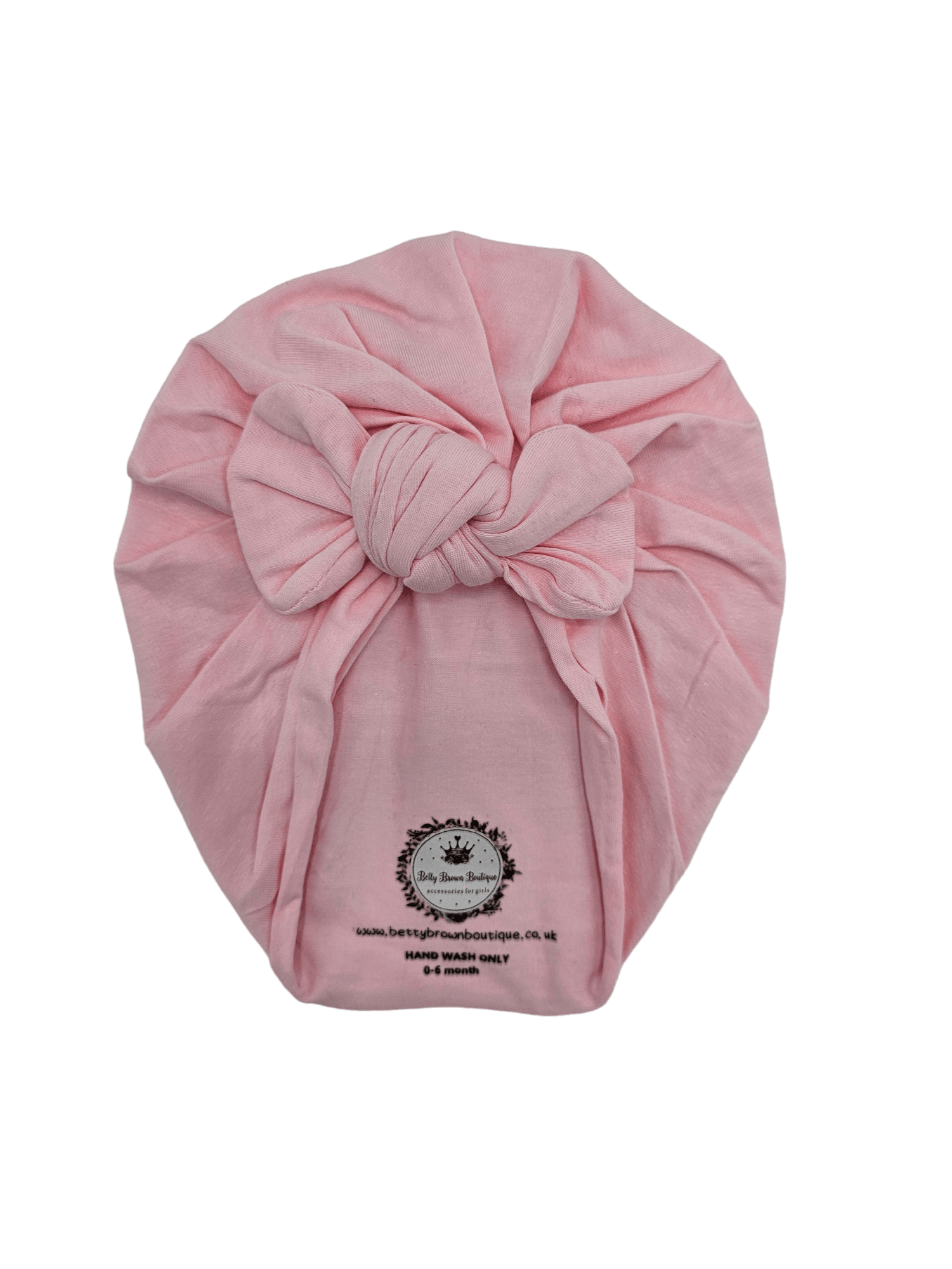 Light Pink Bow Turban Hat For Babies From Newborn to 6 Months - Image 2