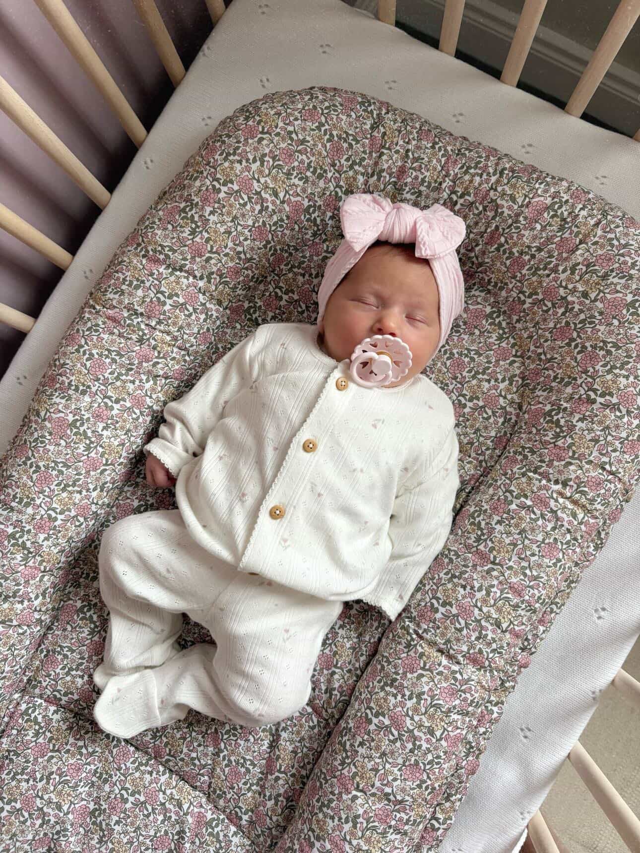 Marshmallow Pink Smaller Bow Headband For Newborns to Age 3 - Image 5