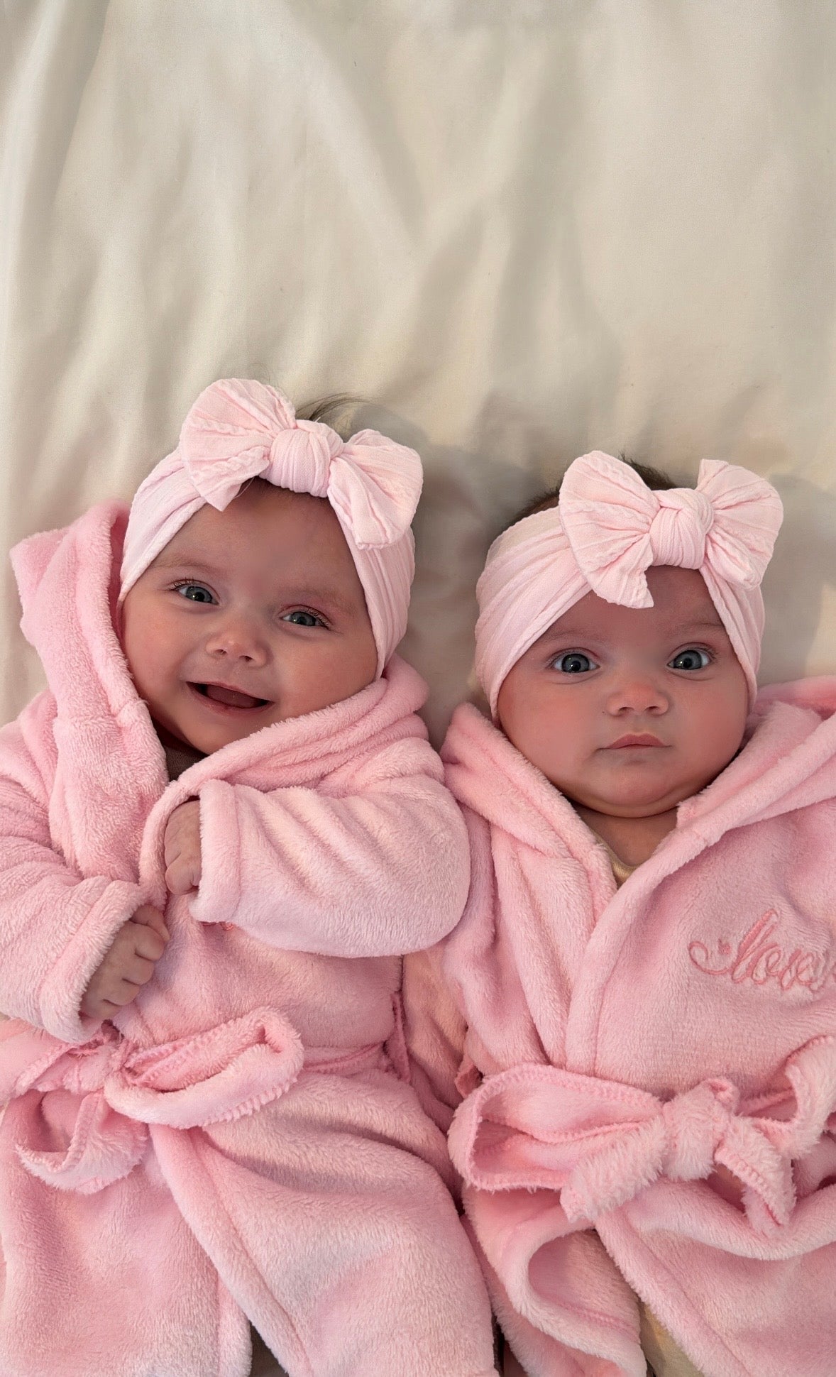 Marshmallow Pink Smaller Bow Headband For Newborns to Age 3 - Image 2