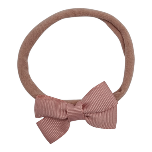 2 inch Mini Double Bow On Headband For Newborns to Toddlers - Image 1