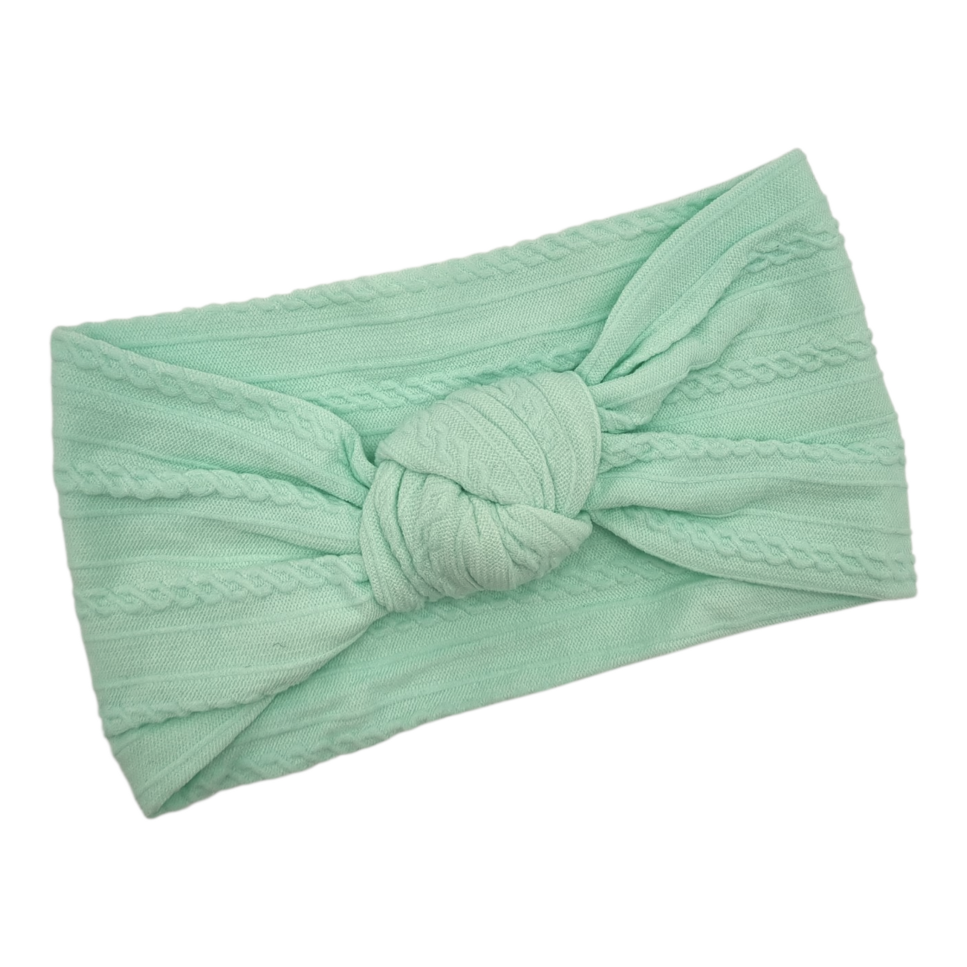 Mint Green Knot Style Headband For Newborn Babies to Age 3 - Image 1