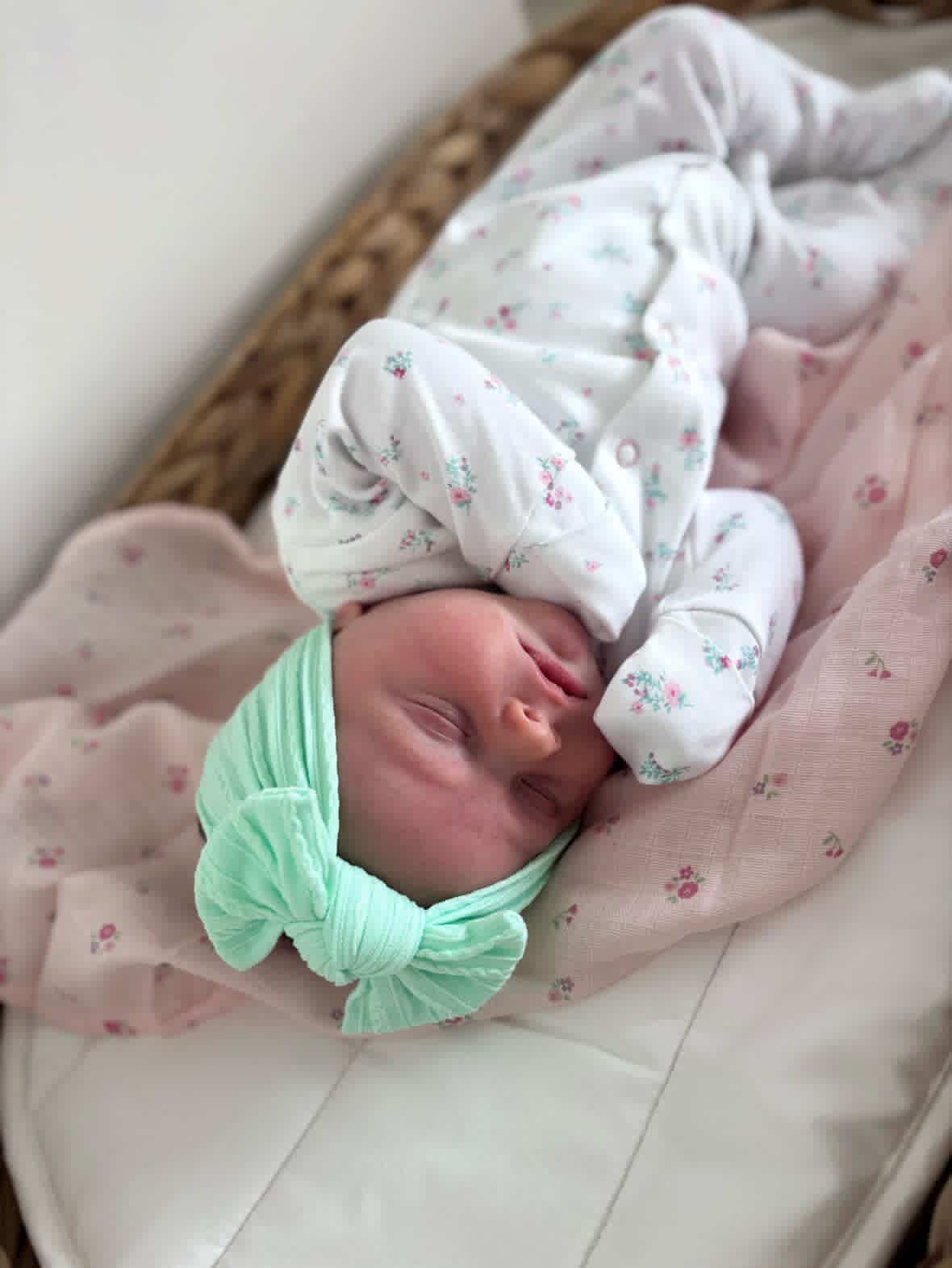 Mint Green Smaller Bow Headband For Baby Girls - Image 3