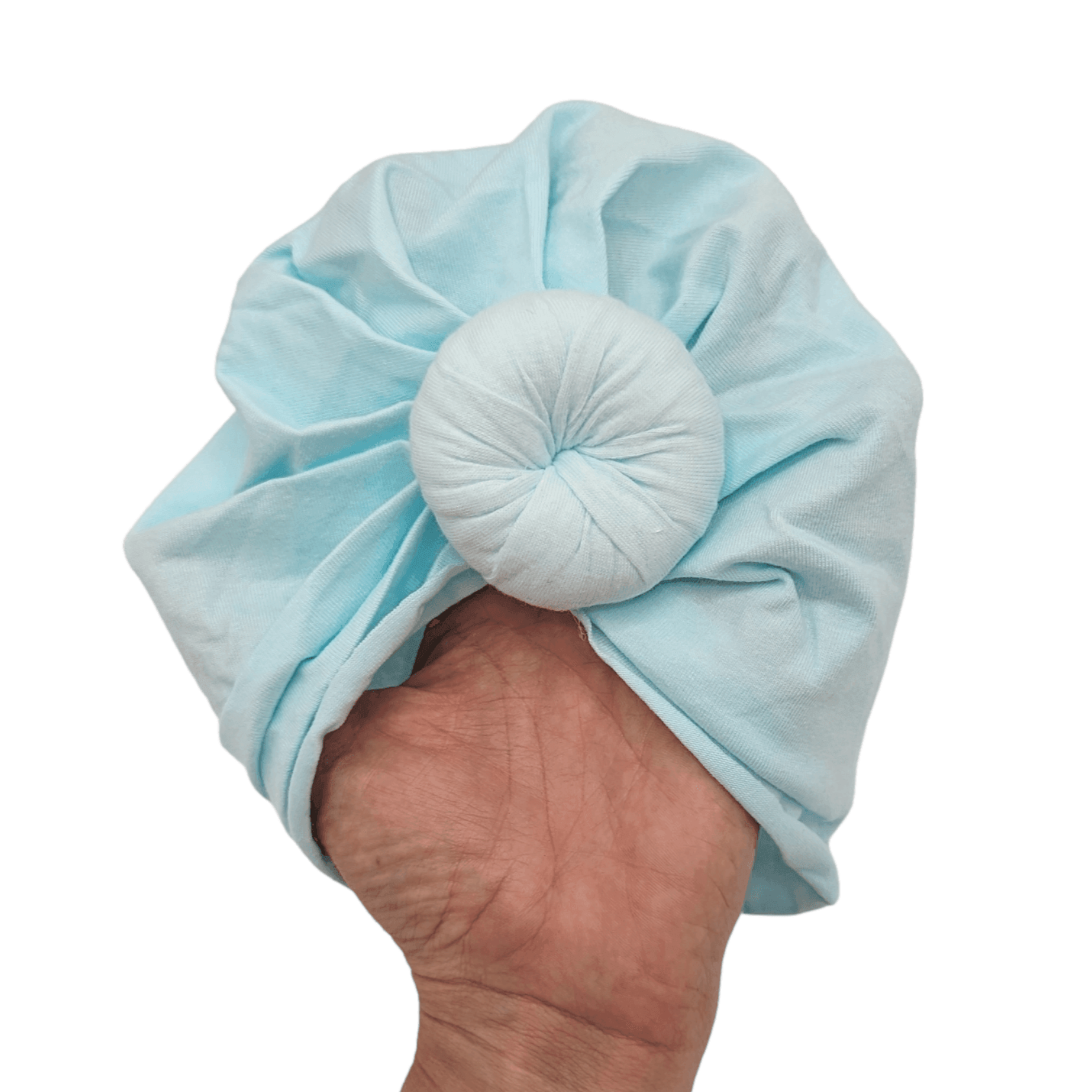 Mint Green Turban Hat with Donut For Newborn to 6 Months Old - Image 1