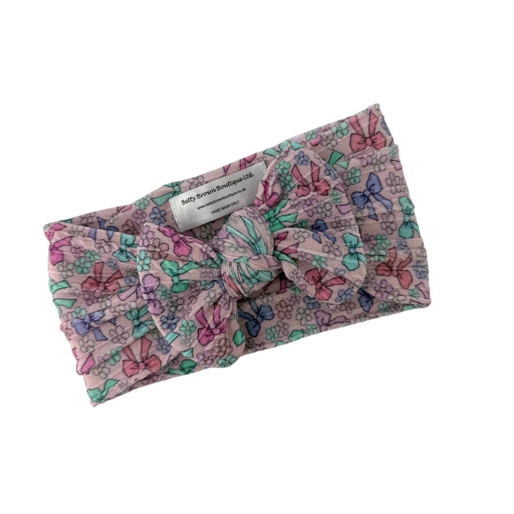 Multicoloured Bows Print Smaller Bow Headband For Babies - Image 2