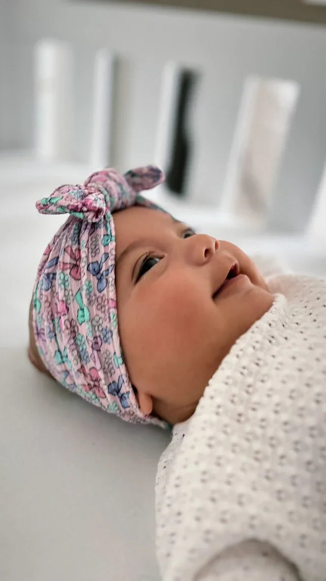 Multicoloured Bows Print Smaller Bow Headband For Babies - Image 3