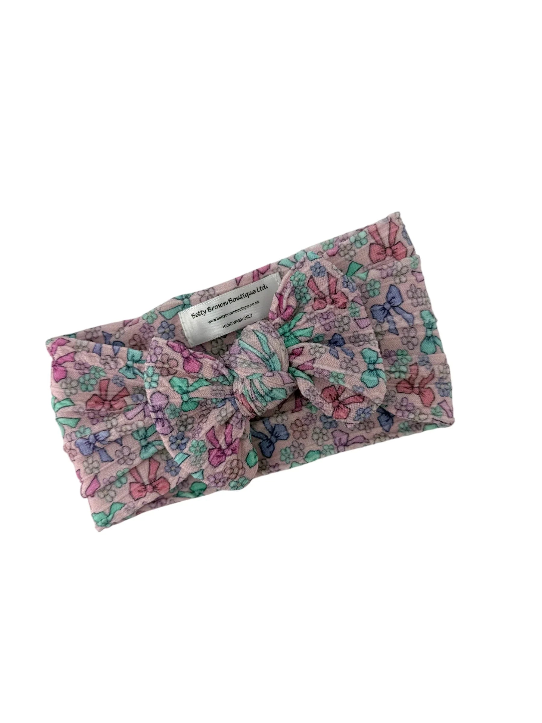 Multicoloured Bows Print Smaller Bow Headband For Babies - Image 4