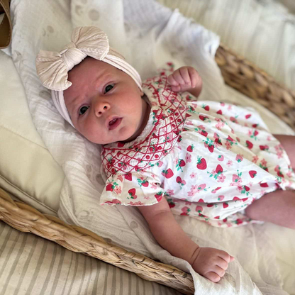Mauve Smaller Bow Headband Suitable For Newborns to Toddler - Image 3