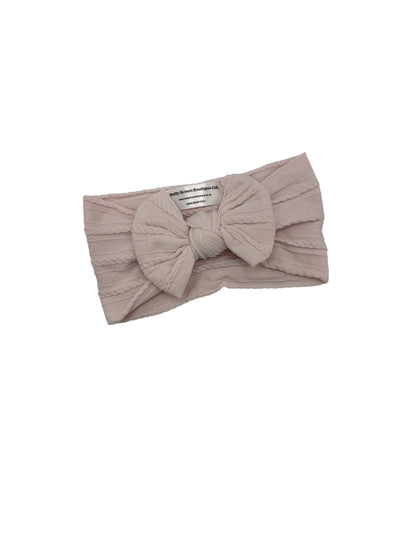 Mauve Smaller Bow Headband Suitable For Newborns to Toddler - Image 2