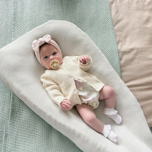 Mauve Smaller Bow Headband Suitable For Newborns to Toddler - Image 1