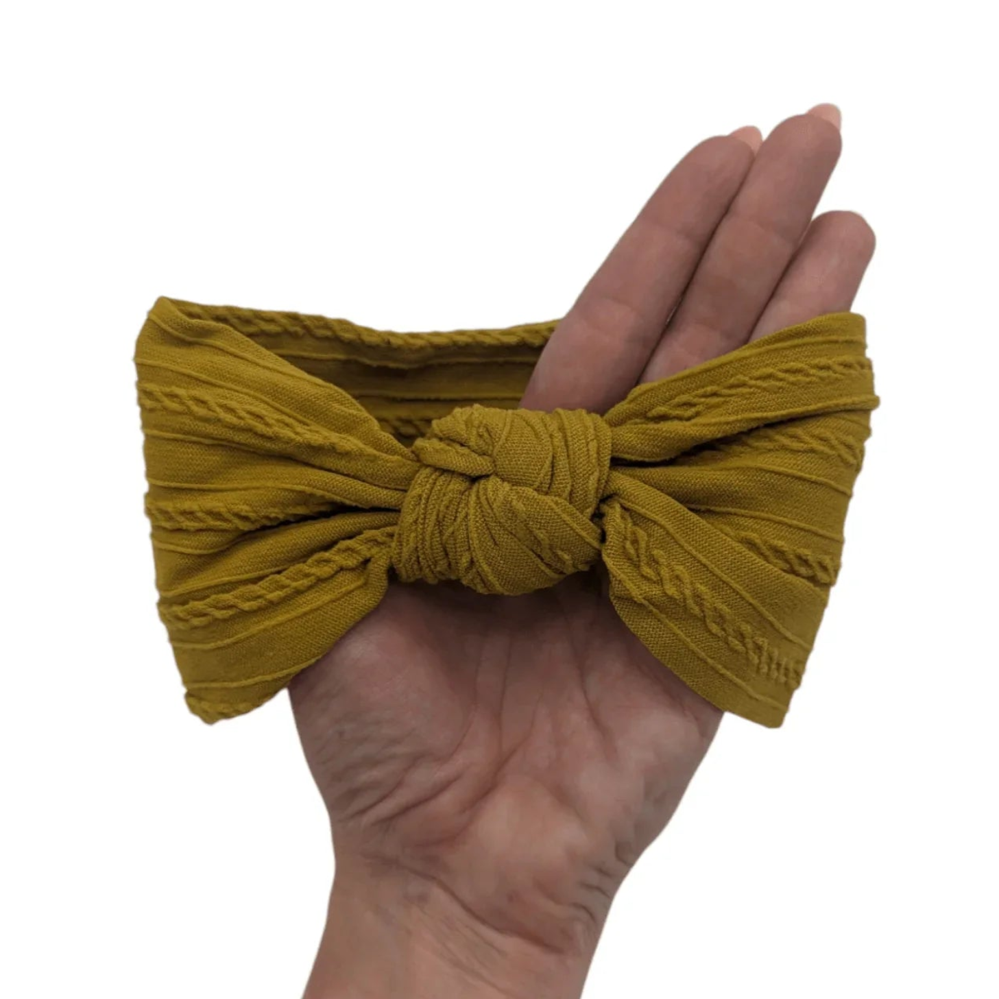 Mustard Yellow Knot Headband For Girls From Newborns to Age 3 - Image 1