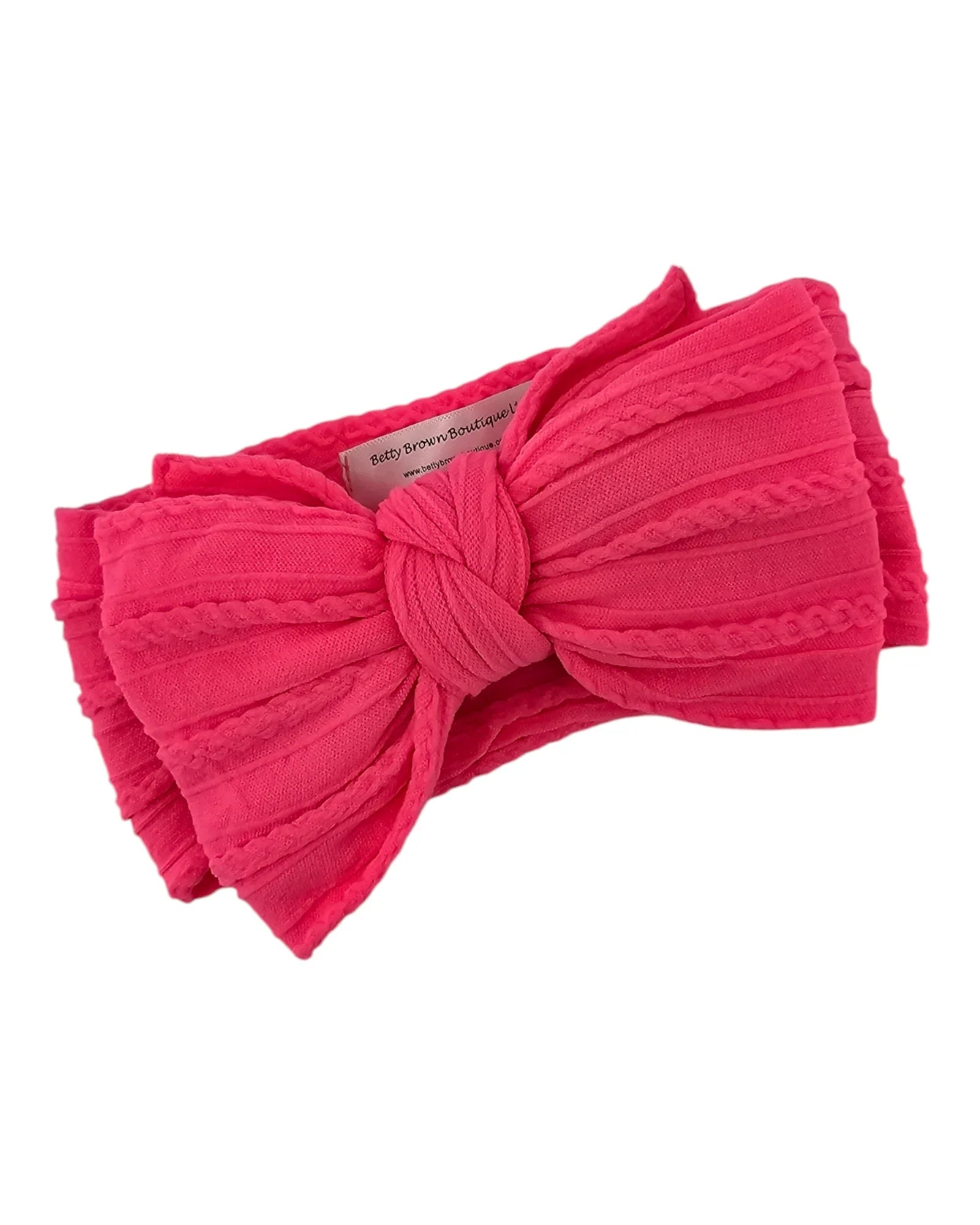 Neon Pink Larger Bow Headband For Girls From Newborn - Image 1