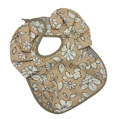 Neutral Floral Waterproof Bib For Babies 6-18 Months - Image 1