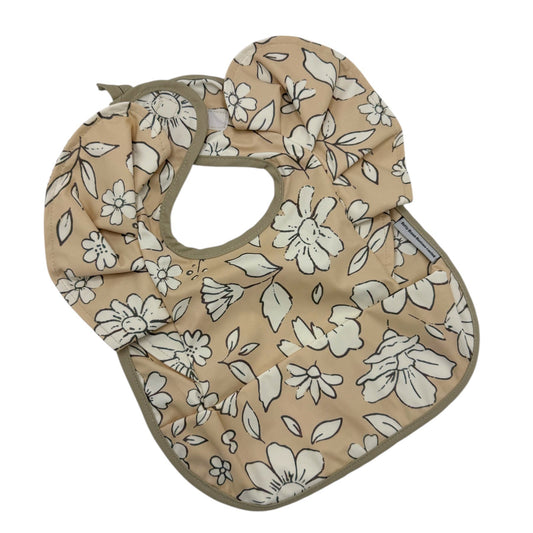 Neutral Floral Waterproof Bib For Babies 6-18 Months - Image 1