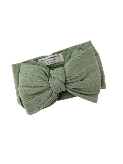 Olive Larger Bow Headband For Baby Girls From Newborn  - Image 4