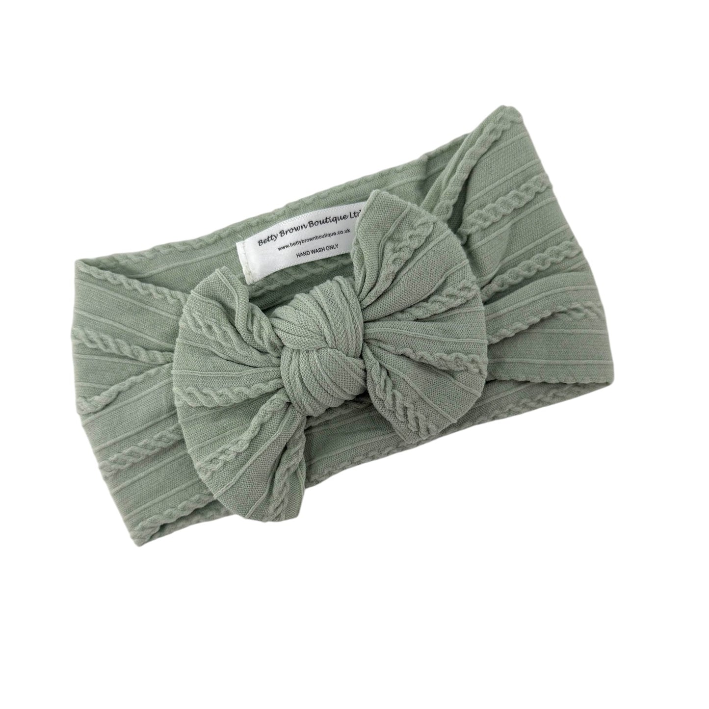 Olive Smaller Bow Headband For Babies From Newborn - Image 4