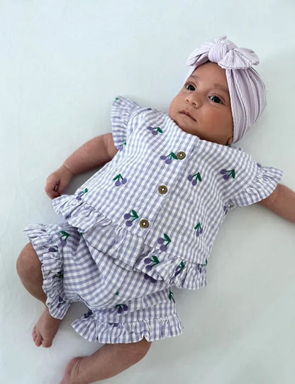 Pale Lilac Smaller Bow Headband Perfect For Babies to Age 3 - Image 4