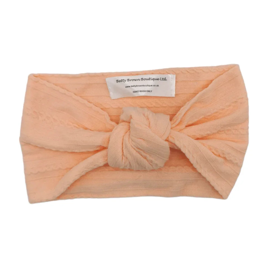 Peach Knot Style Headband For Girls From Newborn to Age 3 - Image 1