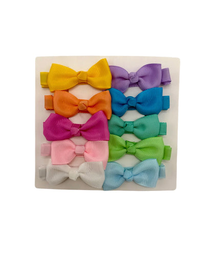 Perfect Pastels Pack of 10 My First Bow Clips For Baby Girls - Image 1