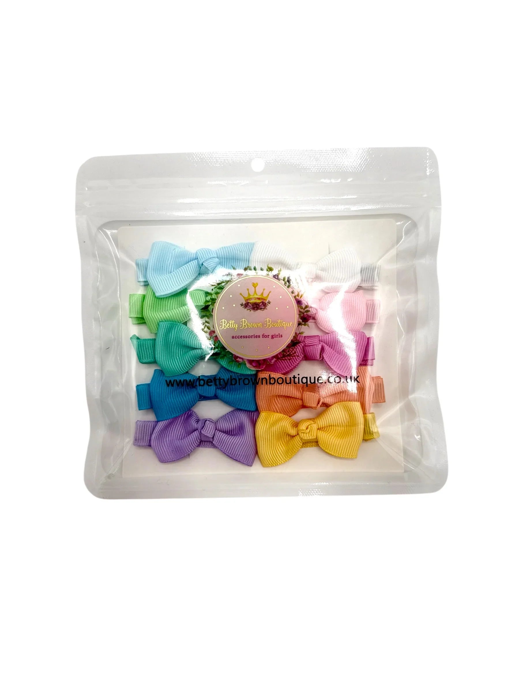 Perfect Pastels Pack of 10 My First Bow Clips For Baby Girls - Image 2