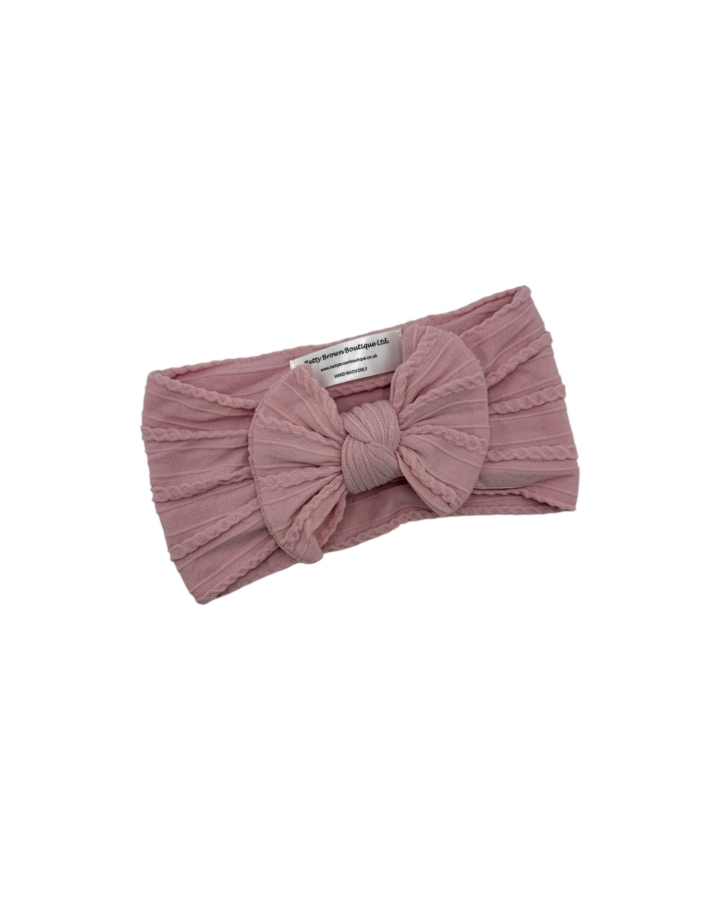 Petal Pink Smaller Bow Headband For Girls From Newborn - Image 2